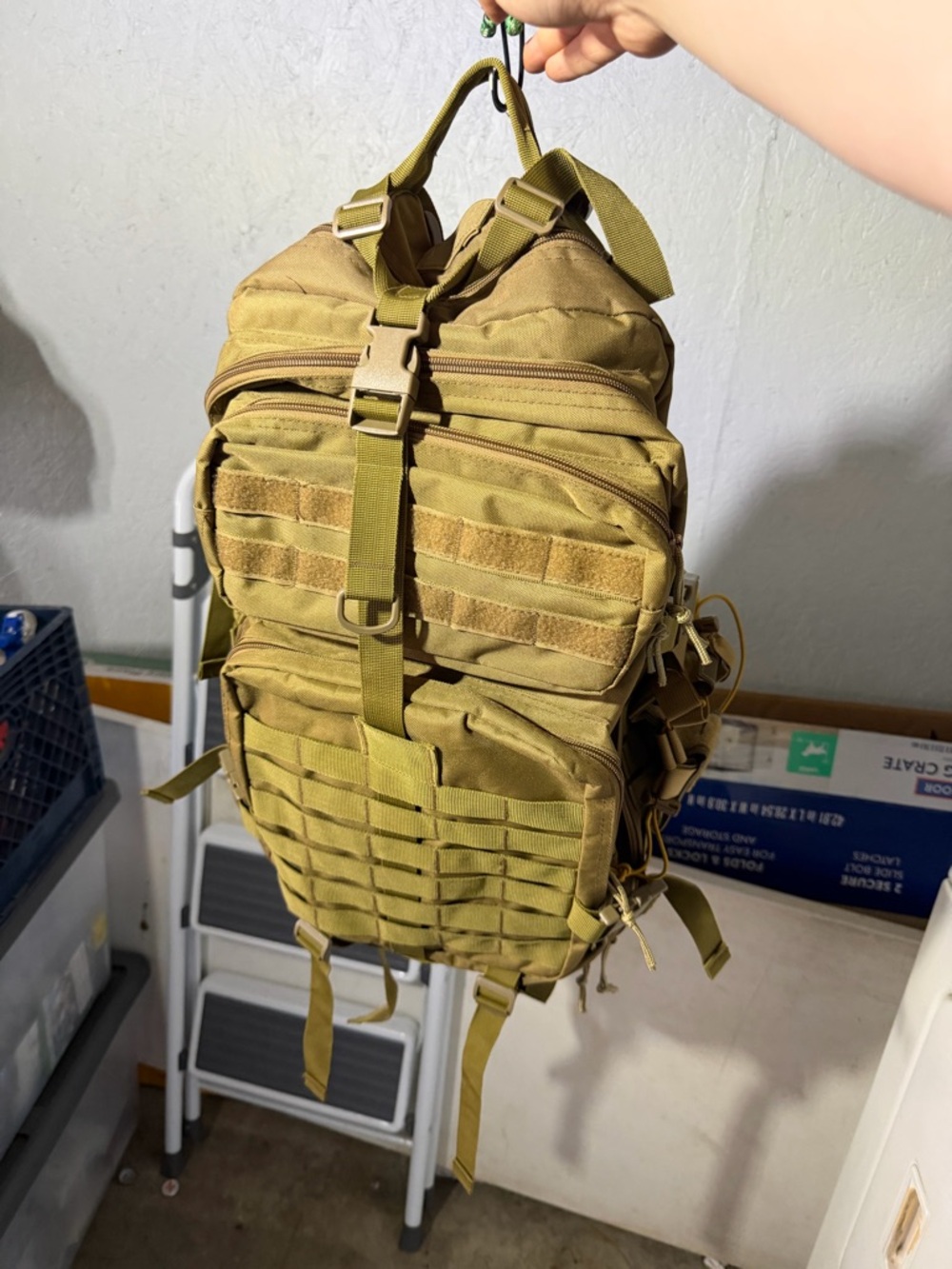 Tan Tactical Waterproof 40L Rucksack with Lots of Molle Attachments